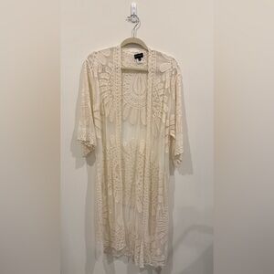 Cream Lace Swim Cover Up